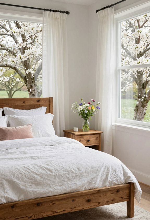 textiles en bois chaleureux et en lin