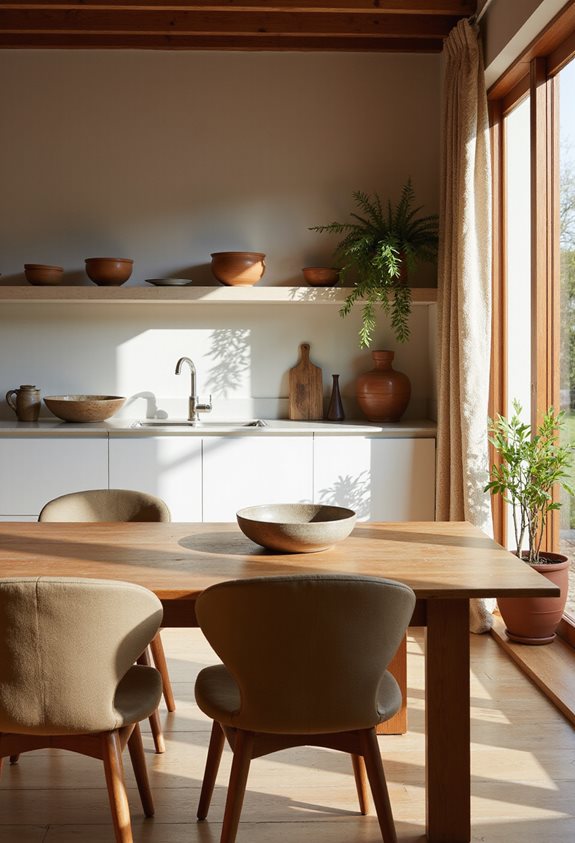 espace de salle à manger en bois accueillant