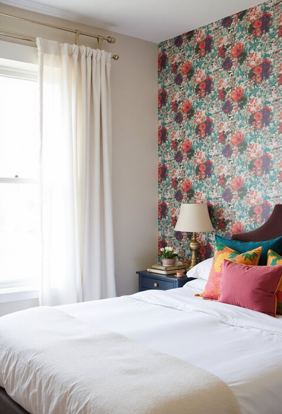 mur d'accent avec du papier peint