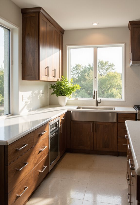 design de cuisine en noyer bicolore