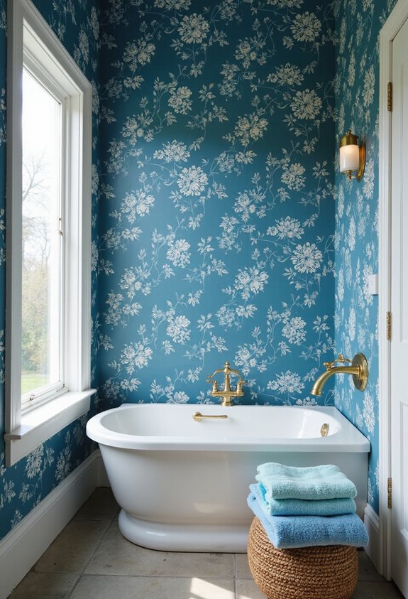 papier peint bleu audacieux