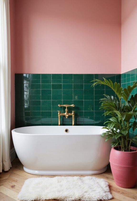 rose vif et vert foncé