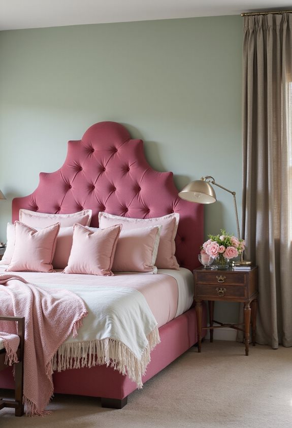 design de tête de lit rose vif