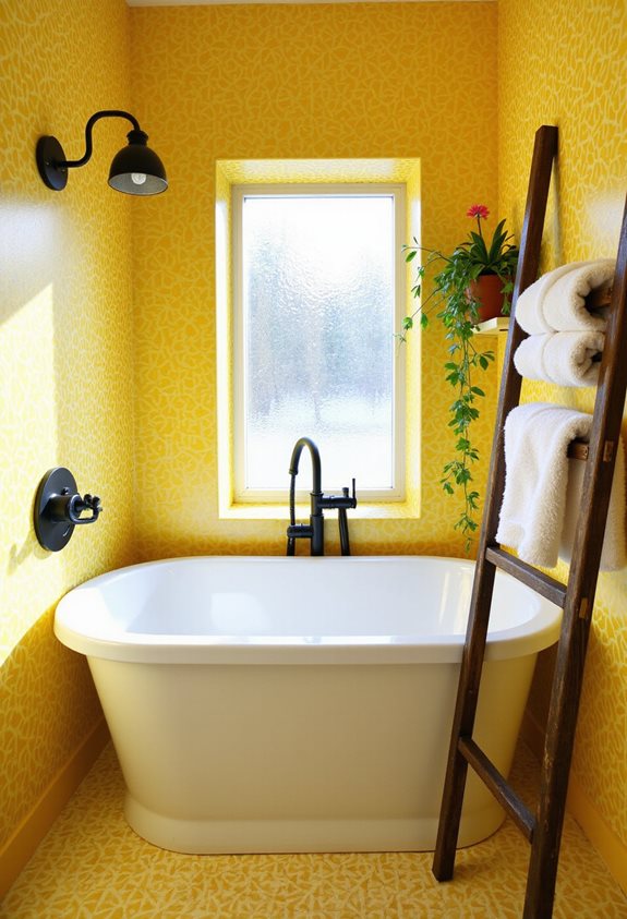 déclaration de papier peint jaune audacieux