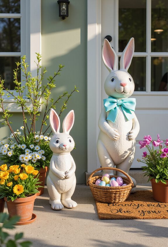 lapin charmant décoration de porche