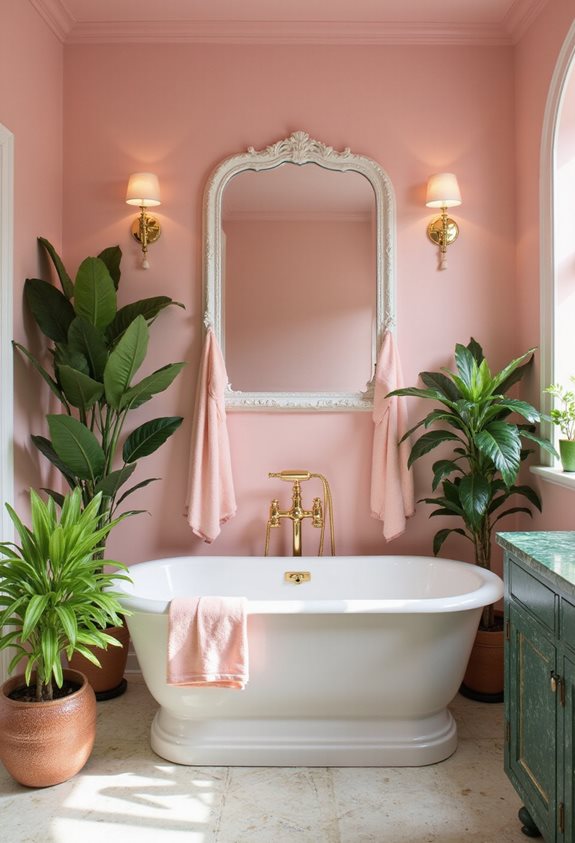 intérieurs chic rose et vert