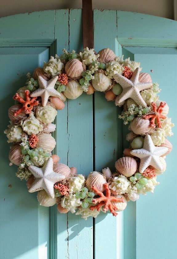 couronnes de printemps sur le thème côtier