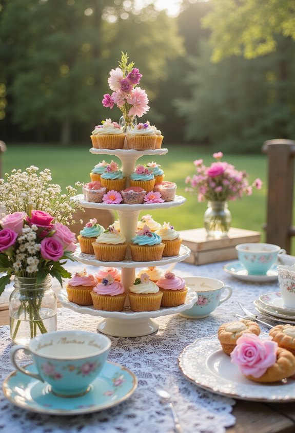 idées de présentations de cupcakes colorés