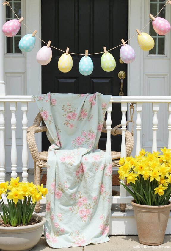 guirlandes d'œufs colorés décoration