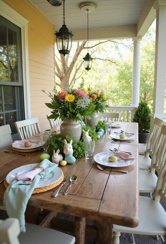 décor de repas en plein air coloré