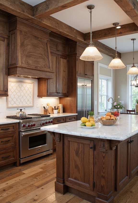 ambiance de cuisine en noyer confortable