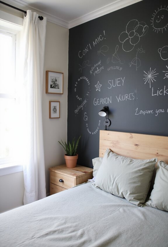 idée créative de mur noir à craie