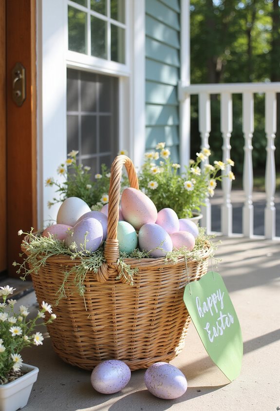 panier décoratif d'œufs décoratifs