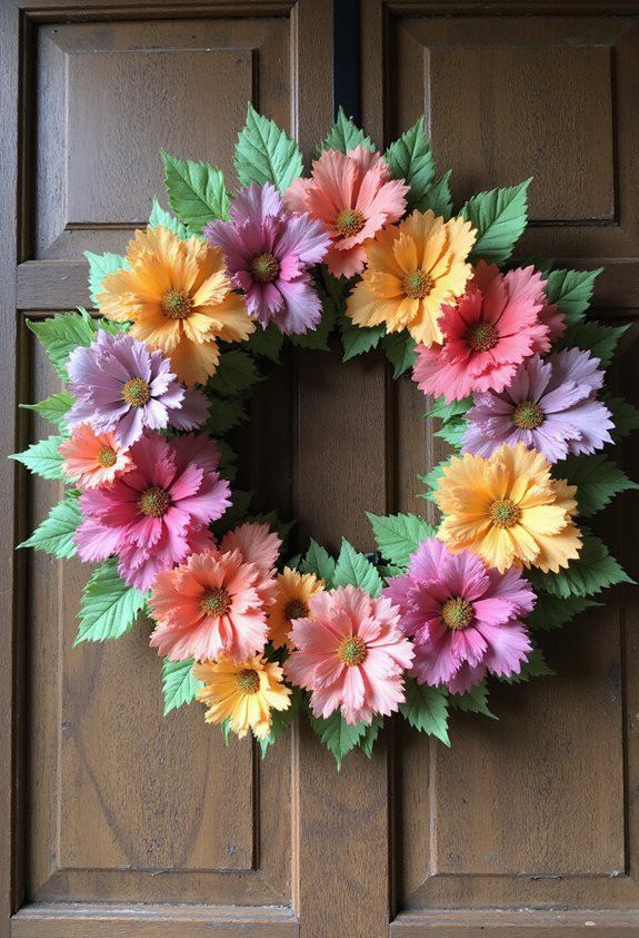 couronne de fleurs en papier DIY