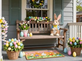 idées de décoration de porche pour Pâques