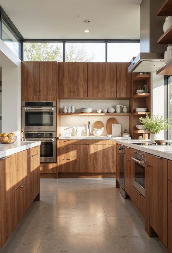 améliorations élégantes de cuisine en noyer