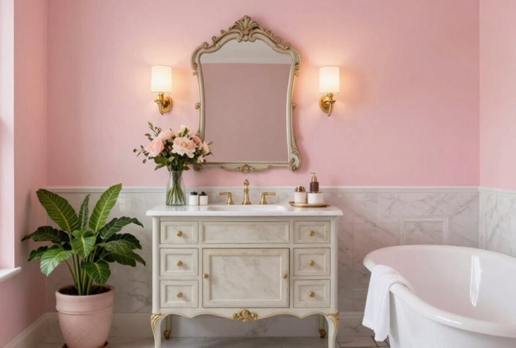 idées de design de salle de bains féminine