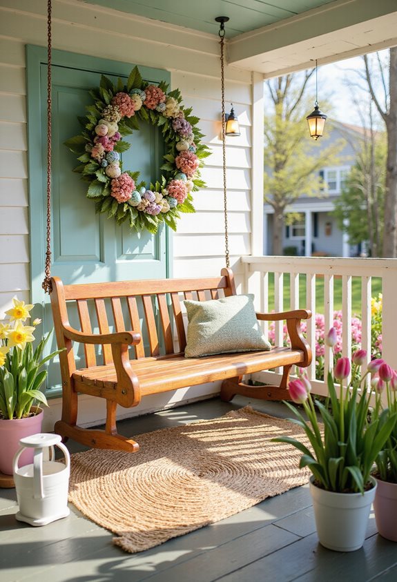 couronne œuf florale festive