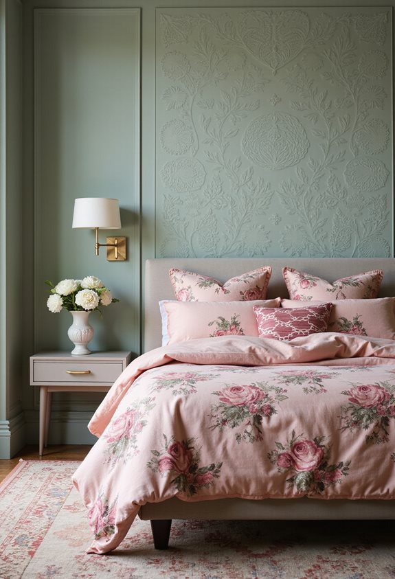 mélange de motifs floraux géométriques