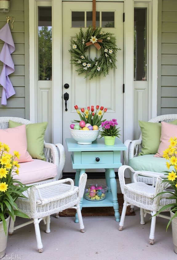 couleurs pastel joyeuses porche