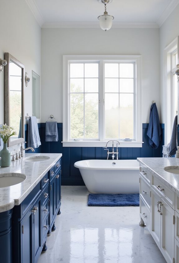 les accents navy rehaussent le luxe