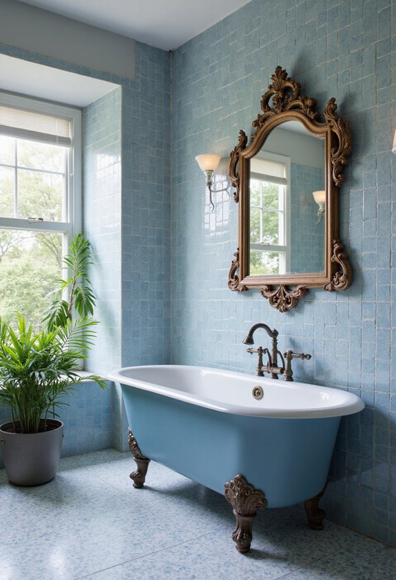 inspiré par l'océan bleu et blanc