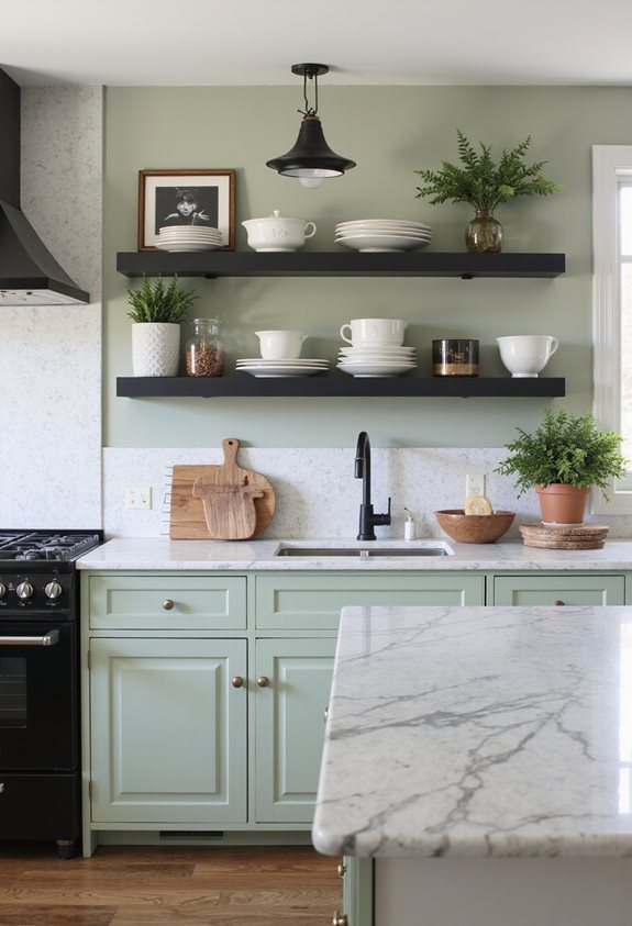 étagères ouvertes décoration élégante