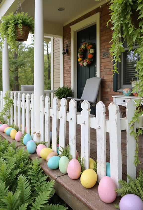 œuf peint décoration clôture