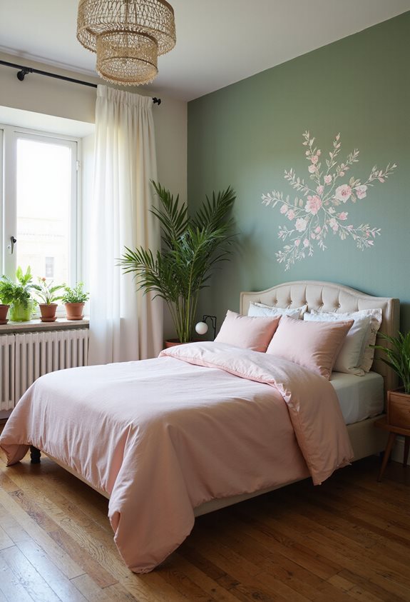 mur d'accent vert sauge