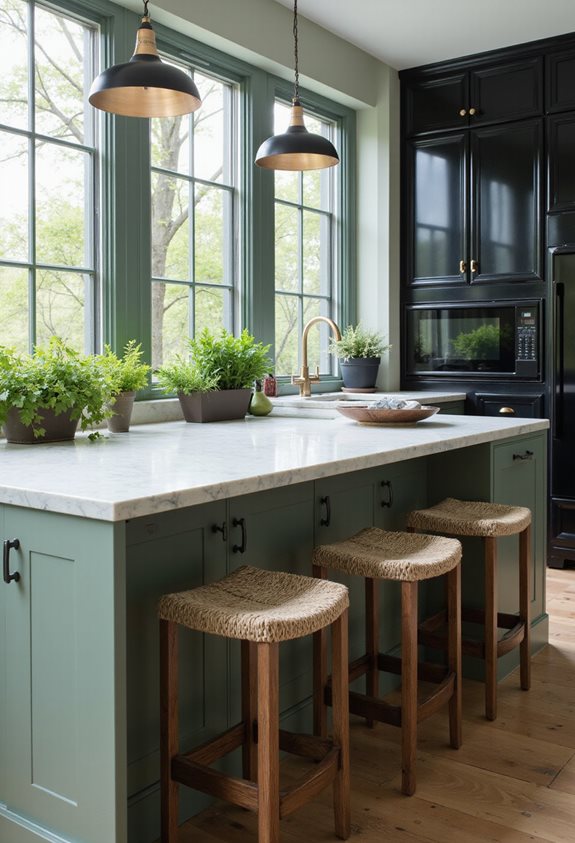 élégance vert sauge et noir