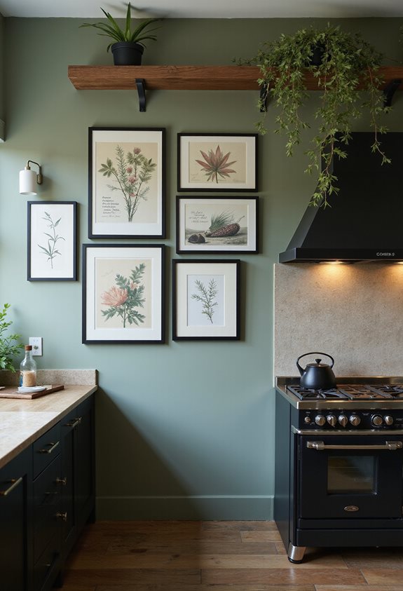 galerie vert sauge et noir