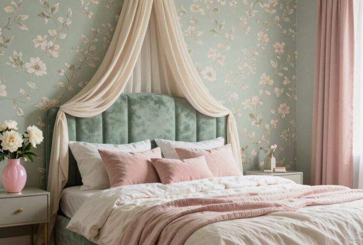 chambres vert sauge et rose