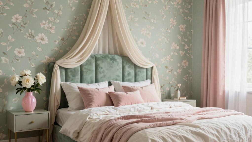 chambres vert sauge et rose