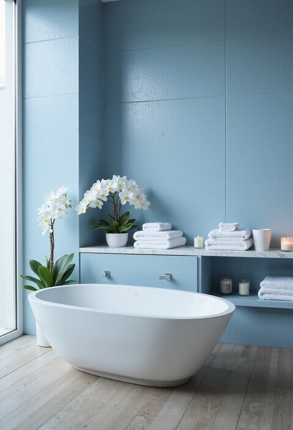 atmosphère de spa bleue sereine