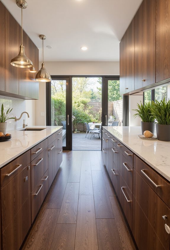 cuisine contemporaine en noyer élégant