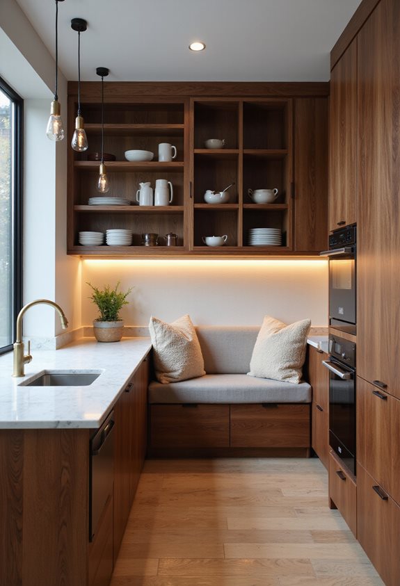 design de cuisine en noyer intelligent