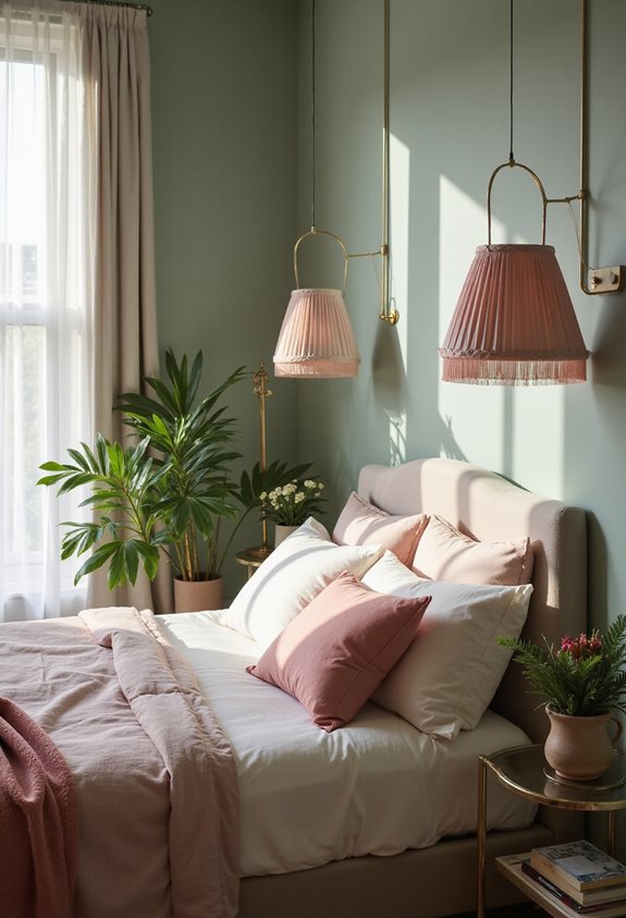 abat-jour rose doux ambiance