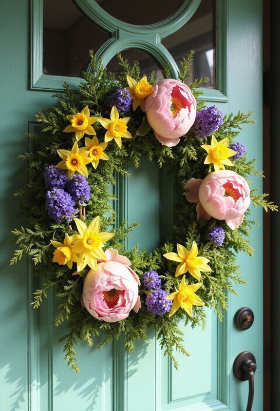 couronnes décoratives sur le thème du printemps