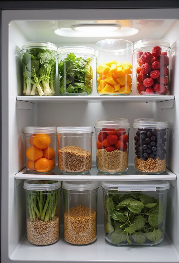 conteneurs transparents pour l'organisation