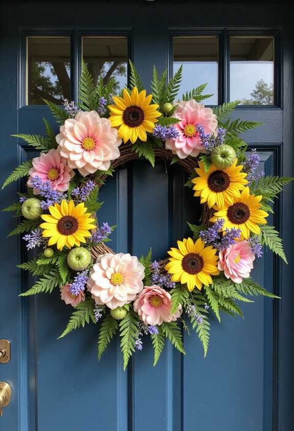 couronnes de fleurs printanières vibrantes