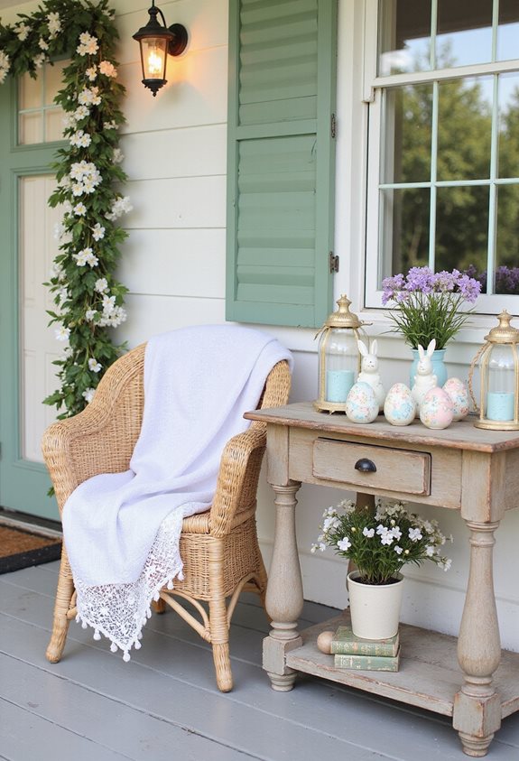 décorations de porche de Pâques inspirées vintage