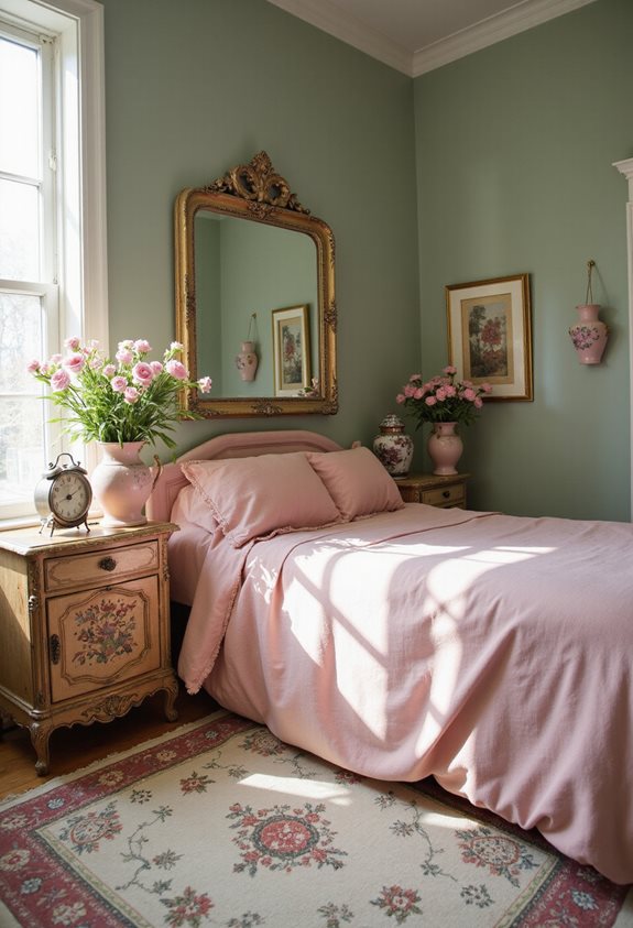 charme de décor rose vintage