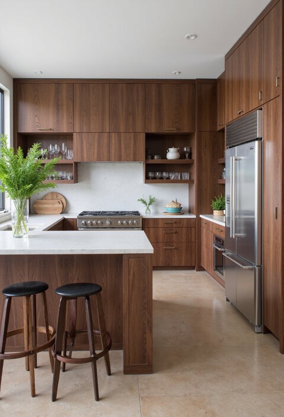 options de conception de cuisine en noyer