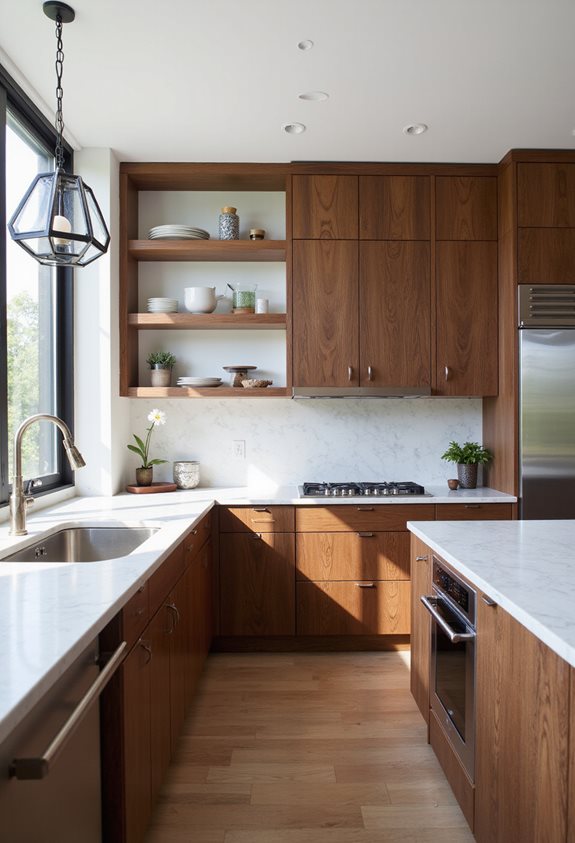 design de cuisine en noyer chaud