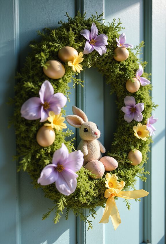 bunny fantaisiste et décor d'œufs