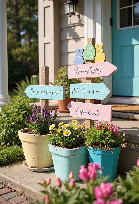 enseignes de Pâques en bois fantaisistes
