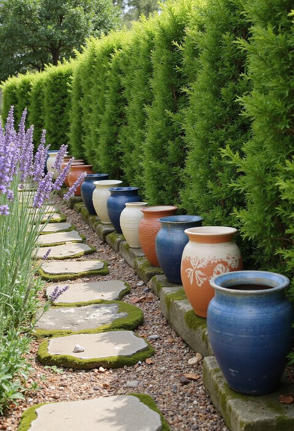 clence artistique avec des pots faits main