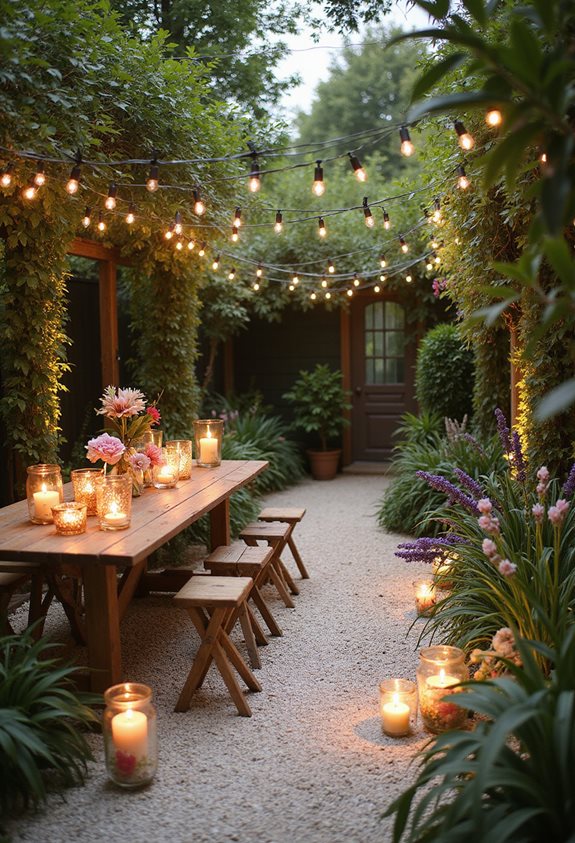 displays de bougies artistiques de jardin