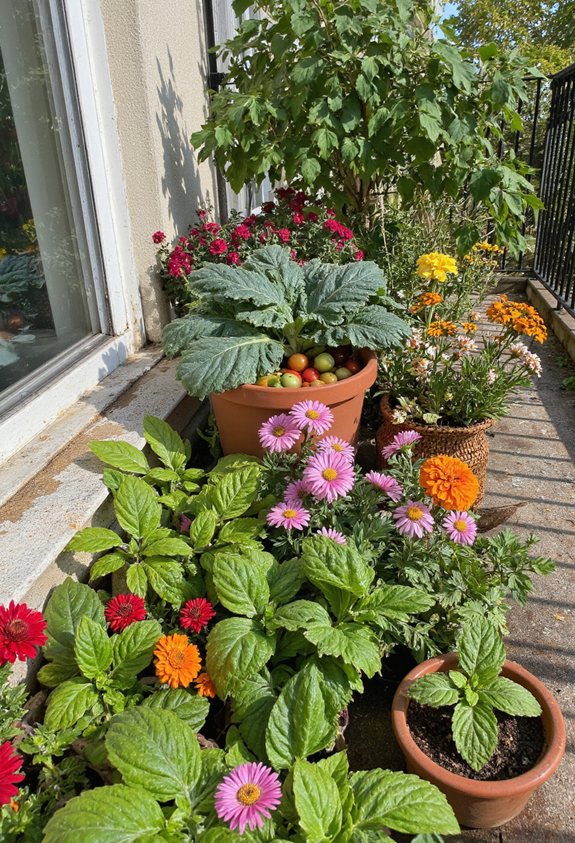 design de jardin en conteneurs équilibré