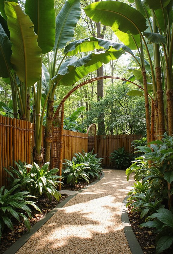 claille de jardin tropical en bambou